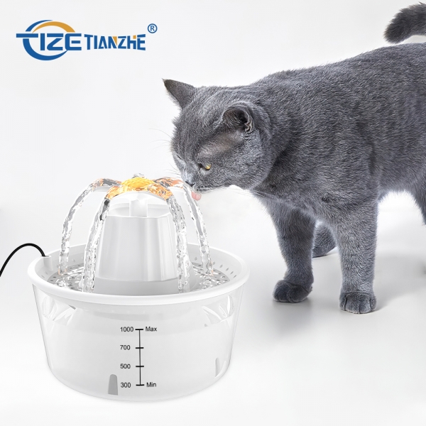 TIZE USB Powered Pet Water Fountain 1000ml Capacity Cat Water Dispenser For Small Dogs WF03